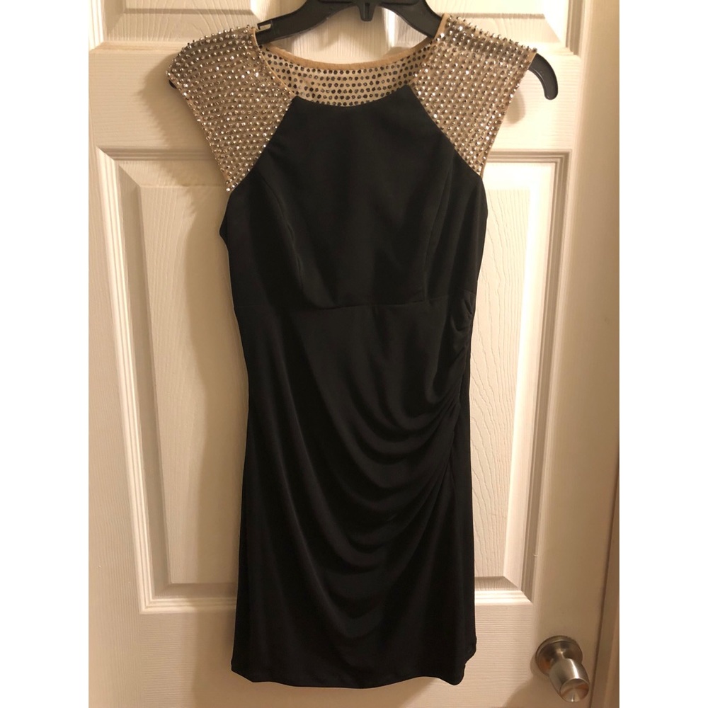Short black blinged dress